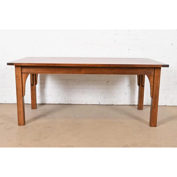 Stickley Style Mission Oak Arts & Crafts Dining Table, Newly Refinished - Image 2