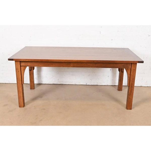 Stickley Style Mission Oak Arts & Crafts Dining Table, Newly Refinished - Image 3