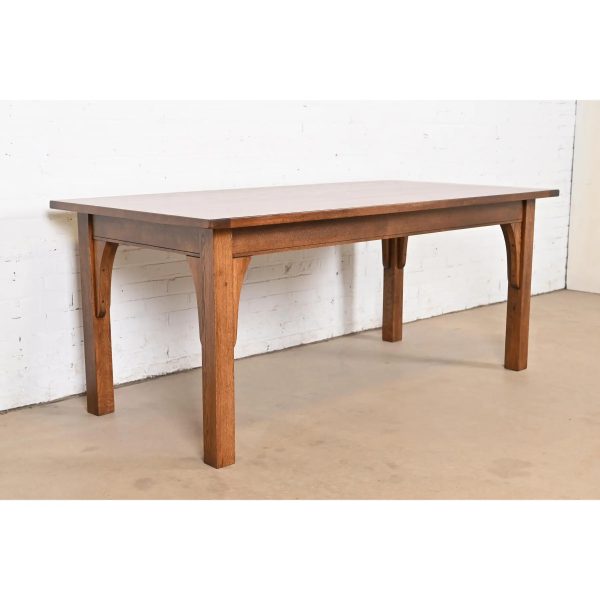 Stickley Style Mission Oak Arts & Crafts Dining Table, Newly Refinished - Image 4