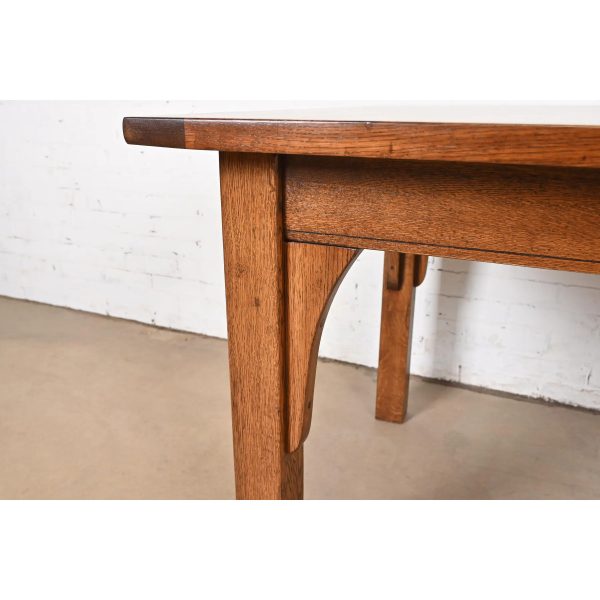 Stickley Style Mission Oak Arts & Crafts Dining Table, Newly Refinished - Image 6