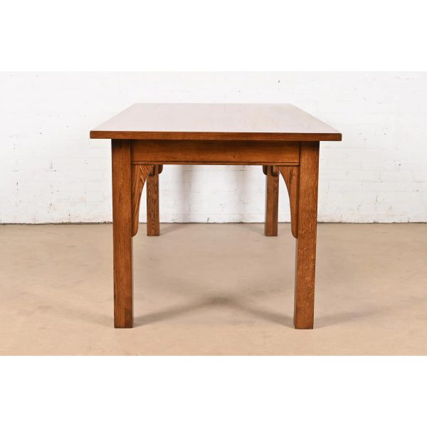 Stickley Style Mission Oak Arts & Crafts Dining Table, Newly Refinished - Image 7