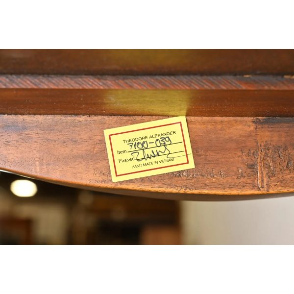 Theodore Alexander French Louis XV Walnut Bureau Plat Leather Top Desk With Mounted Bronze Ormolu - Image 11