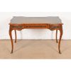 Theodore Alexander French Louis XV Walnut Bureau Plat Leather Top Desk With Mounted Bronze Ormolu
