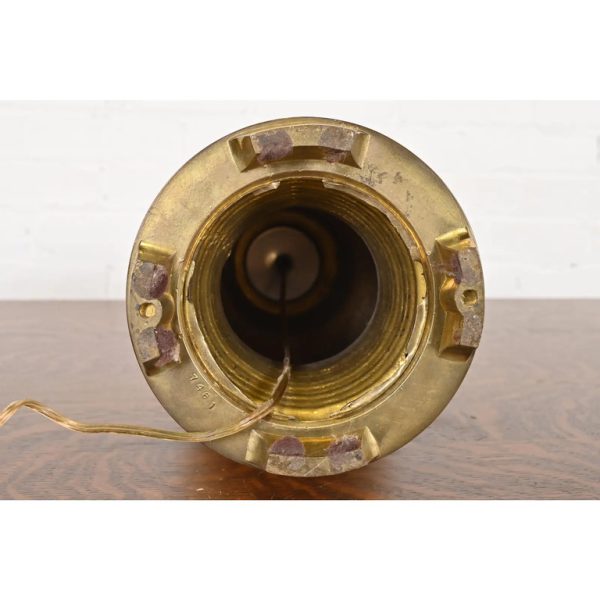 Tiffany & Co. Style Mid-Century Hollywood Regency Large Brass Table Lamp - Image 10