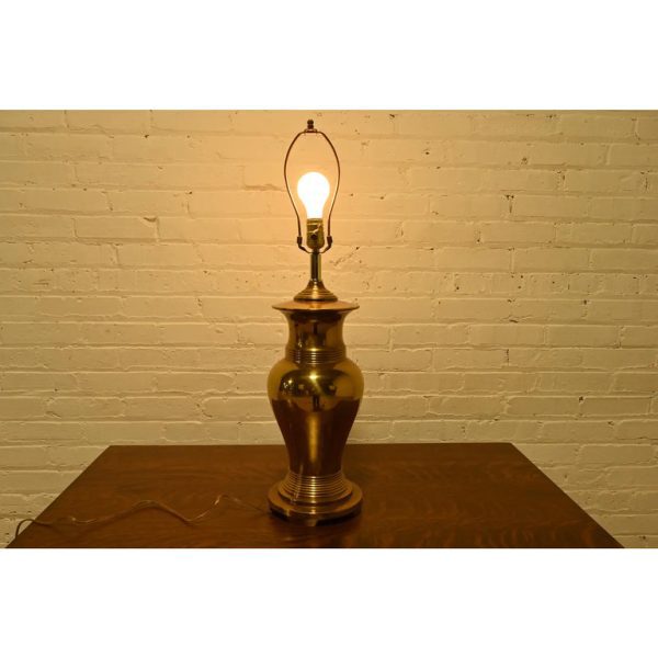 Tiffany & Co. Style Mid-Century Hollywood Regency Large Brass Table Lamp - Image 9