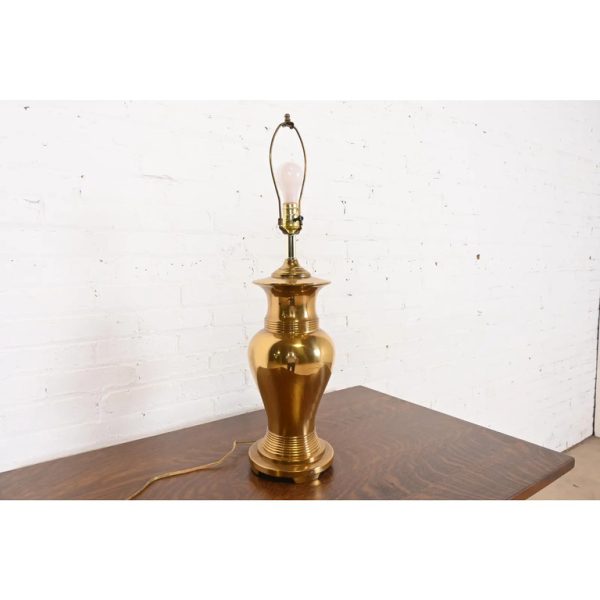Tiffany & Co. Style Mid-Century Hollywood Regency Large Brass Table Lamp - Image 3