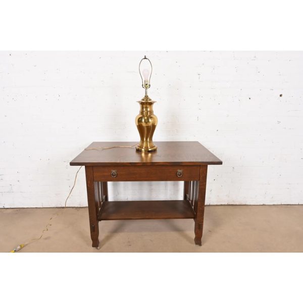 Tiffany & Co. Style Mid-Century Hollywood Regency Large Brass Table Lamp - Image 11