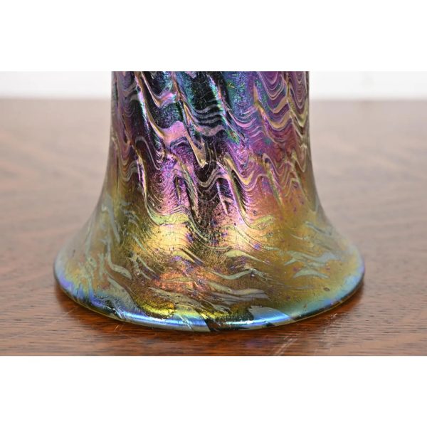 Wilhelm Kralik Sohn Art Nouveau Iridescent Art Glass Large Basket or Vase, Circa 1900 - Image 9