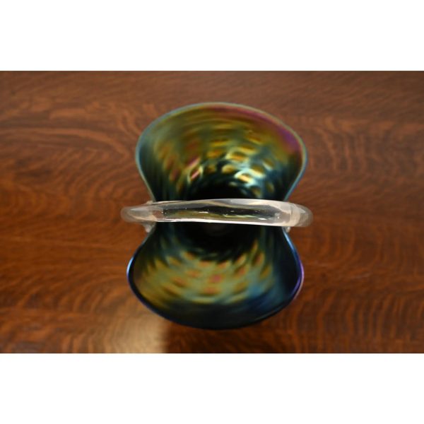 Wilhelm Kralik Sohn Art Nouveau Iridescent Art Glass Large Basket or Vase, Circa 1900 - Image 5