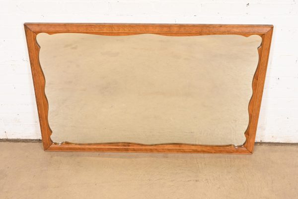 Ethan Allen American Colonial Carved Maple Framed Wall Mirror, 1970s