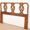 Henredon Chippendale Carved Mahogany Queen Size Headboard - Image 3