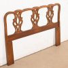 Henredon Chippendale Carved Mahogany Queen Size Headboard - Image 4