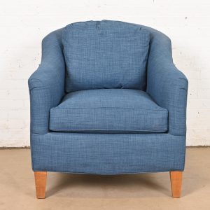 Smith Brothers Contemporary Blue Tweed Upholstered Lounge Chair