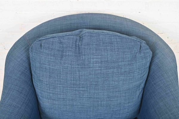 Smith Brothers Contemporary Blue Tweed Upholstered Lounge Chair - Image 6