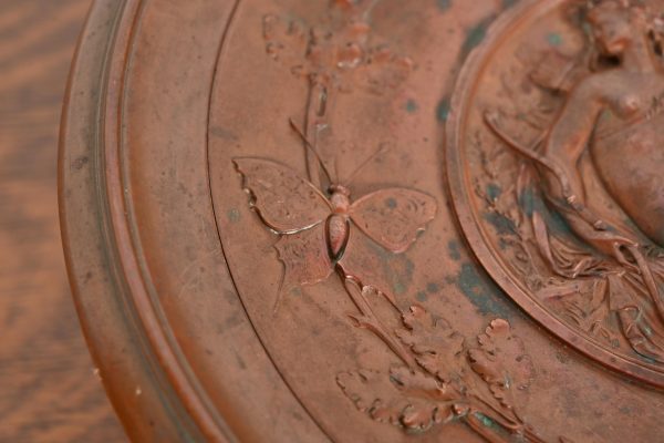 Tiffany & Co. Style Antique Victorian Patinated Copper Footed Centerpiece Bowl or Tazza - Image 5