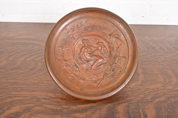 Tiffany & Co. Style Antique Victorian Patinated Copper Footed Centerpiece Bowl or Tazza - Image 7