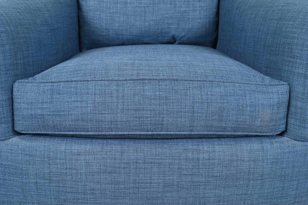 Smith Brothers Contemporary Blue Tweed Upholstered Lounge Chair - Image 7