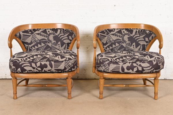 Tomlinson Mid-Century Modern Sculpted Walnut Club Chairs or Lounge Chairs, Pair - Image 2