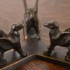 Art Deco Leopard Skin Jasper Egg on Bronze Base With Griffins - Image 6