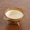 French Art Deco Bronze and Porcelain Footed Bowl or Compote Dish by A. Hnazary, 1920s