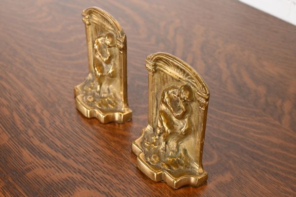 Tiffany Studios Style Art Deco Bronze Doré "The Thinker" Bookends, Circa 1920s - Image 3