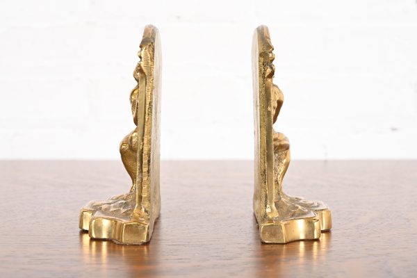 Tiffany Studios Style Art Deco Bronze Doré "The Thinker" Bookends, Circa 1920s - Image 8