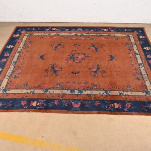 Antique Chinese Art Deco Nichols Hand-Knotted Room Size Wool Rug, Circa 1920s