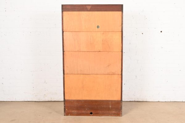 Globe Wernicke Antique Arts & Crafts Mahogany Four-Stack Barrister Bookcase With Leaded Glass Doors, Circa 1900 - Image 10