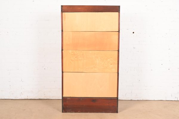 Globe Wernicke Antique Arts & Crafts Mahogany Four-Stack Barrister Bookcase With Leaded Glass Doors, Circa 1900 - Image 10