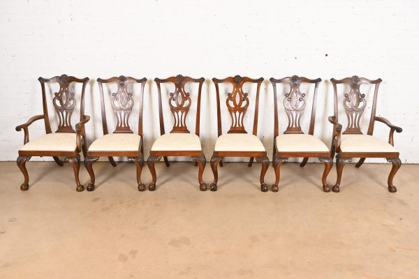 Drexel Heritage Chippendale Carved Mahogany Dining Chairs, Set of Six - Image 3