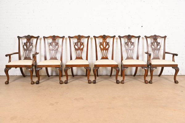 Drexel Heritage Chippendale Carved Mahogany Dining Chairs, Set of Six - Image 2