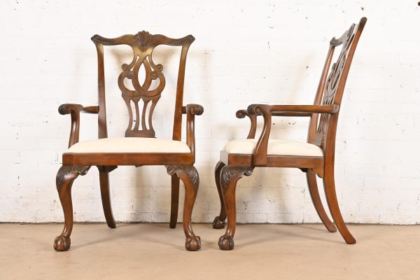 Drexel Heritage Chippendale Carved Mahogany Dining Chairs, Set of Six - Image 6