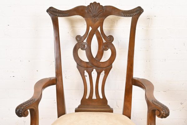 Drexel Heritage Chippendale Carved Mahogany Dining Chairs, Set of Six - Image 7