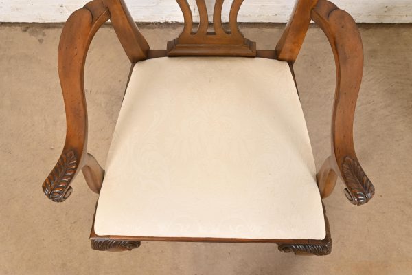 Drexel Heritage Chippendale Carved Mahogany Dining Chairs, Set of Six - Image 8