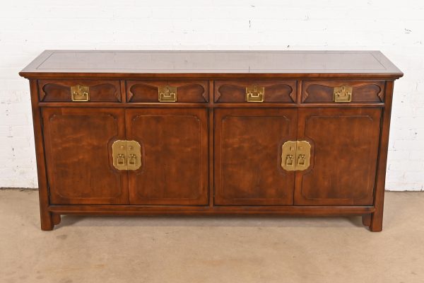 Henredon Hollywood Regency Chinoiserie Walnut Sideboard Credenza, Circa 1970s - Image 2