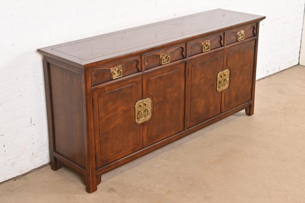 Henredon Hollywood Regency Chinoiserie Walnut Sideboard Credenza, Circa 1970s - Image 4