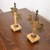 Antique French Art Nouveau Marble and Brass Two-Arm Candelabras, Pair - Image 4