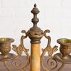 Antique French Art Nouveau Marble and Brass Two-Arm Candelabras, Pair - Image 7