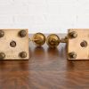 Antique French Art Nouveau Marble and Brass Two-Arm Candelabras, Pair - Image 9