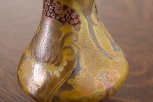 H. Copillet Et Cie Art Nouveau Iridescent Art Glass Bud Vase - Image 7