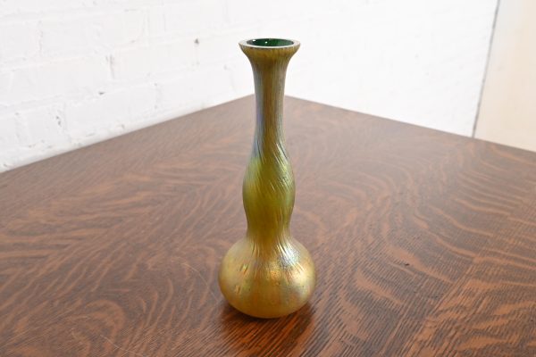 Josef Rindskopf Art Nouveau Iridescent Art Glass Double Gourd Bud Vase, Circa 1890s - Image 4