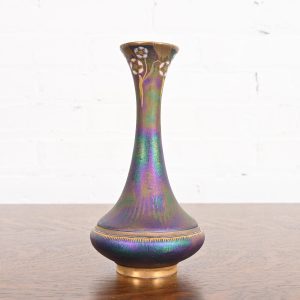 Carlsbad Austrian Art Nouveau Porcelain Iridesecent Vase, Late 19th Century