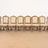 Karges French Provincial Louis XV Carved Walnut and Gold Gilt Dining Chairs, Set of Eight - Image 2