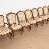 Karges French Provincial Louis XV Carved Walnut and Gold Gilt Dining Chairs, Set of Eight - Image 4