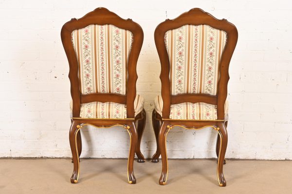 Karges French Provincial Louis XV Carved Walnut and Gold Gilt Dining Chairs, Set of Eight - Image 9