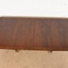 Baker Furniture Style Georgian Banded Flame Mahogany Double Pedestal Extension Dining Table, Newly Refinished - Image 5