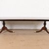 Baker Furniture Style Georgian Banded Mahogany Double Pedestal Extension Dining Table, Newly Refinished - Image 2