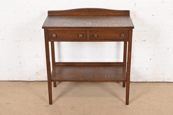 Stickley Brothers Style Antique Mission Oak Arts & Crafts Buffet Server or Console, Refinished - Image 3