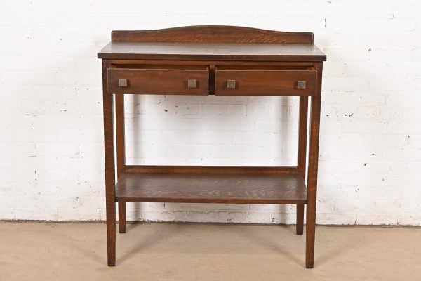 Stickley Brothers Style Antique Mission Oak Arts & Crafts Buffet Server or Console, Refinished - Image 5