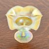 Louis Comfort Tiffany Favrile Iridescent Art Glass Pulled Feather Footed Bowl or Compote Dish - Image 2